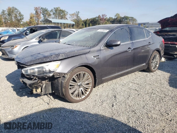 2015 Kia Cadenza Premium with VIN KNALN4D79F5183310, listed as a Copart auction lot 74126624 with 118,484 mi miles and Salvage Title. Bid and sale history available at carsss.com. Image 1.
