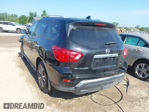 2019 Nissan Pathfinder S with VIN 5N1DR2MM1KC641946, listed as a IAAI auction lot 42591605 with 86,654 mi miles and . Bid and sale history available at DreamBid. Image 3.