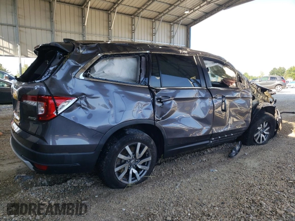 2020 Honda Pilot EX-L z VIN 5FNYF6H55LB042108, wystawiony jako Copart lot #63163755 z przebiegiem Nie podano mil oraz Szkoda całkowita • Salvage title. Historia ofert i sprzedaży dostępna na DreamBid. Obrazek 3.