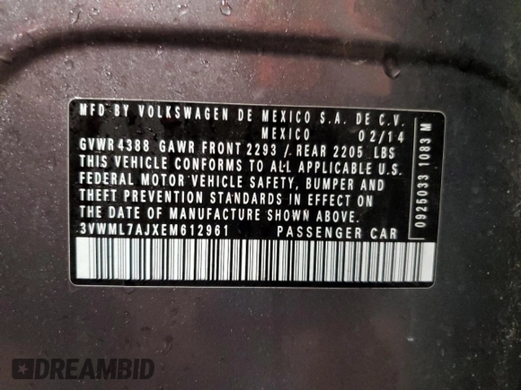 2014 Volkswagen Jetta SportWagen TDI w/Sunroof with VIN 3VWML7AJXEM612961, listed as a Copart auction lot 72834764 with 130,020 mi miles and Salvage Title. Bid and sale history available at carsss.com. Image 13.