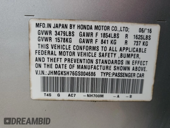 2016 Honda Fit EX z VIN JHMGK5H76GS004686, wystawiony jako Copart lot #60677275 z przebiegiem 180 596 mil mil oraz Szkoda całkowita • Salvage title. Historia ofert i sprzedaży dostępna na DreamBid. Obrazek 12.