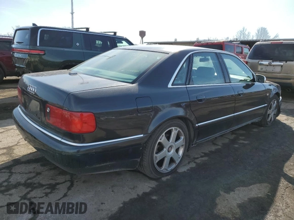 2002 Audi S8 with VIN WAUGU44D32N004151, listed as a Copart auction lot 45453595 with 171,113 mi miles and Salvage Title. Bid and sale history available at DreamBid. Image 3.