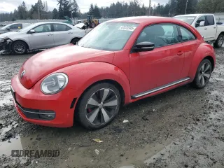 2012 Volkswagen Beetle 2.0T Black Turbo Launch Edition PZEV with VIN 3VWVA7AT4CM624953, listed as a Copart auction lot 47572345 with 109,543 mi miles and Salvage Title. Bid and sale history available at carsss.com. Image 1.