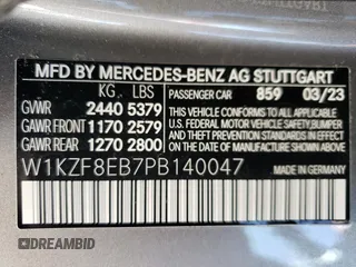 2023 Mercedes-Benz E 350 with VIN W1KZF8EB7PB140047, listed as a Copart auction lot 86764304 with 6,700 mi miles and Salvage Title. Bid and sale history available at DreamBid. Image 12.