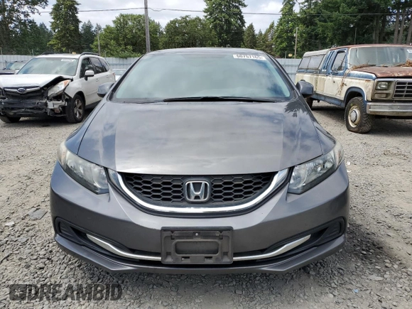 2013 Honda Civic LX with VIN 2HGFB2F55DH302308, listed as a Copart auction lot 60757165 with 70,204 mi miles and Salvage title. Bid and sale history available at DreamBid. Image 5.