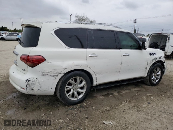 2011 Infiniti QX56 7-passenger with VIN JN8AZ2NF1B9500206, listed as a Copart auction lot 54245325 with 189,438 mi miles and Salvage Title. Bid and sale history available at carsss.com. Image 3.