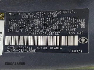 2007 Toyota Camry CE with VIN 4T1BE46K07U097127, listed as a IAAI auction lot 42091193 with 148,623 mi miles. Bid and sale history available at carsss.com. Image 9.