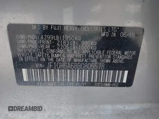 2011 Subaru Impreza 2.5i with VIN JF1GH6A68BG805578, listed as a IAAI auction lot 42499912 with 112,831 mi miles and . Bid and sale history available at DreamBid. Image 9.