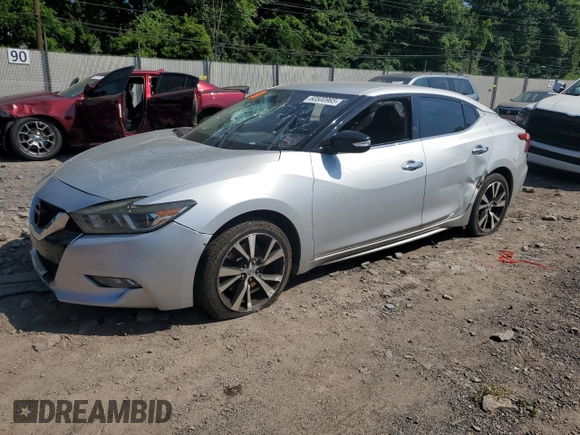 2017 Nissan Maxima SV with VIN 1N4AA6AP4HC418058, listed as a Copart auction lot 60500965 with 154,308 mi miles and Salvage title. Bid and sale history available at DreamBid. Image 1.