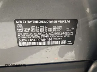 2024 BMW X3 sDrive30i z VIN 5UX43DP09R9W84494, wystawiony jako IAAI lot #41981761 z przebiegiem 14 066 mil mil oraz . Historia ofert i sprzedaży dostępna na DreamBid. Obrazek 9.
