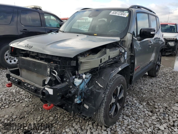 2022 Jeep Renegade Trailhawk with VIN ZACNJDC19NPN82175, listed as a Copart auction lot 83612304 with 38,617 mi miles and Salvage Title. Bid and sale history available at DreamBid. Image 1.