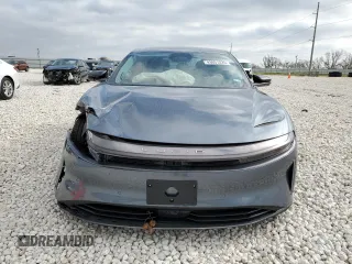 2025 Lucid Air Pure with VIN 50EA1PGA1SA005516, listed as a Copart auction lot 43931225 with 0 mi miles and Salvage Title. Bid and sale history available at carsss.com. Image 12.