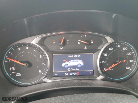 2020 Chevrolet Equinox Premier with VIN 3GNAXYEX4LS639801, listed as a Copart auction lot 52795255 with 53,928 mi miles and Salvage Title. Bid and sale history available at carsss.com. Image 9.