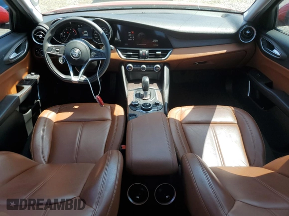 2019 Alfa Romeo Giulia Ti Sport with VIN ZARFAMBN2K7599264, listed as a Copart auction lot 60746415 with 58,424 mi miles and Salvage title. Bid and sale history available at DreamBid. Image 8.