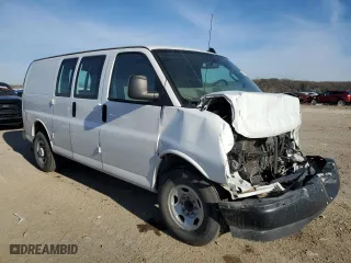 2018 GMC Savana Cargo Van with VIN 1GTW7AFG8J1333901, listed as a Copart auction lot 48883384 with 0 mi miles and Salvage Title. Bid and sale history available at carsss.com. Image 4.