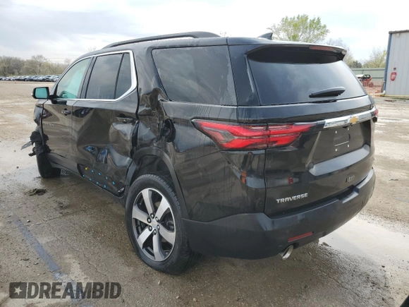 2022 Chevrolet Traverse LT z VIN 1GNERHKW8NJ113120, wystawiony jako Copart lot #52625205 z przebiegiem Nie podano mil oraz Szkoda całkowita • Salvage title. Historia ofert i sprzedaży dostępna na DreamBid. Obrazek 2.