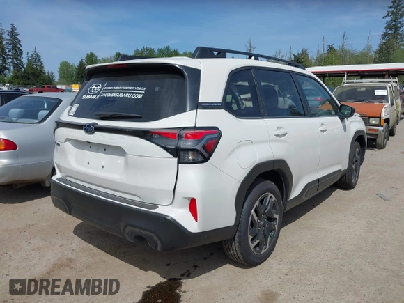 2025 Subaru Forester Limited с VIN JF2SLDRC7SH483870, выставлен на аукционе IAAI как лот 42164753 с пробегом 1 538 миль миль и . История ставок и продаж доступна на DreamBid. Изображение 4.