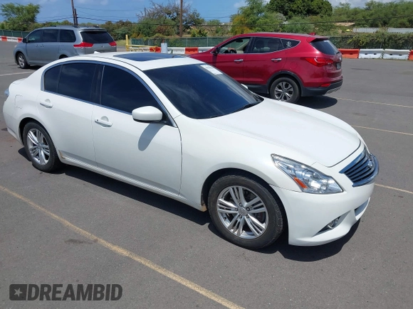 2012 Infiniti G25 Journey z VIN JN1DV6AP4CM812502, wystawiony jako IAAI lot #41928644 z przebiegiem 49 872 mil mil oraz . Historia ofert i sprzedaży dostępna na DreamBid. Obrazek 1.
