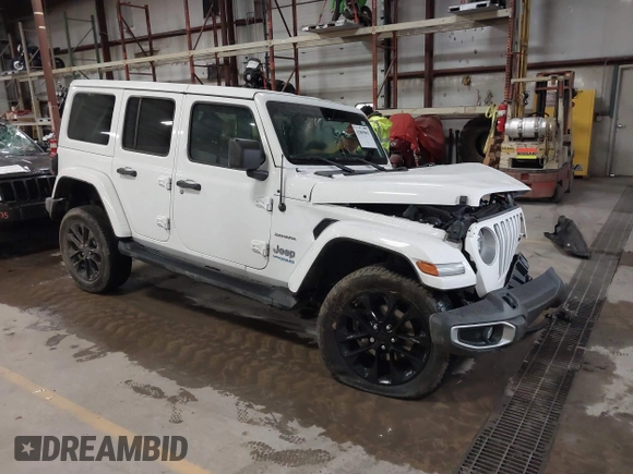 2021 Jeep Wrangler Unlimited Sahara with VIN 1C4JJXP60MW830307, listed as a IAAI auction lot 41869863 with 37,201 mi miles and . Bid and sale history available at DreamBid. Image 1.
