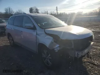 2017 Nissan Pathfinder SV with VIN 5N1DR2MN9HC664487, listed as a Copart auction lot 44526715 with 0 mi miles and Salvage Title. Bid and sale history available at carsss.com. Image 4.