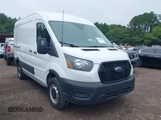 2023 Ford Transit Cargo with VIN 1FTBR1C84PKA95943, listed as a IAAI auction lot 42608287 with 32,639 mi miles and . Bid and sale history available at DreamBid. Image 1.