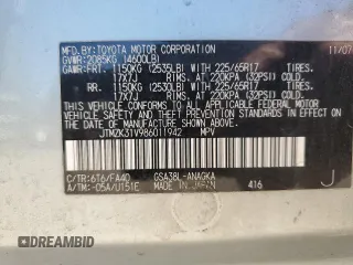 2008 Toyota RAV4 Limited with VIN JTMZK31V986011942, listed as a Copart auction lot 60715435 with 73,992 mi miles and Salvage title. Bid and sale history available at DreamBid. Image 13.