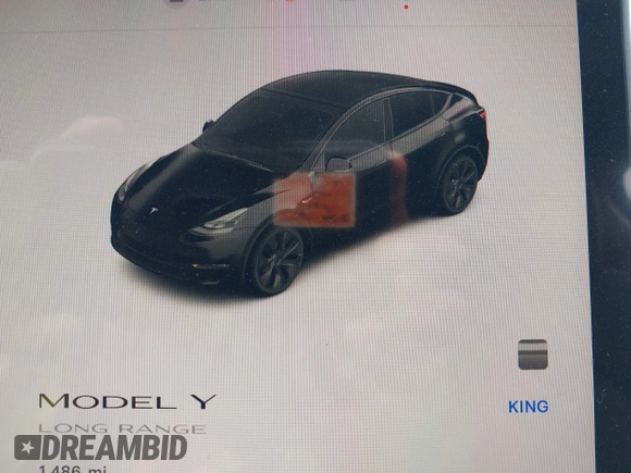 2025 Tesla Model Y Long Range with VIN 7SAYGDEDXSA349480, listed as a IAAI auction lot 41492740 with 1,486 mi miles and . Bid and sale history available at DreamBid. Image 12.