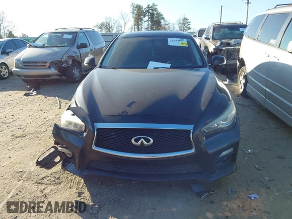 2014 Infiniti Q50 Hybrid Premium with VIN JN1AV7APXEM690577, listed as a IAAI auction lot 41493689 with 89,337 mi miles and . Bid and sale history available at DreamBid. Image 12.
