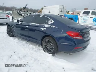 2019 Genesis G70 2.0T Advanced with VIN KMTG34LA3KU031693, listed as a IAAI auction lot 41143730 with 76,138 mi miles. Bid and sale history available at carsss.com. Image 3.