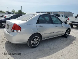 2009 Kia Spectra EX with VIN KNAFE221895621447, listed as a Copart auction lot 58084584 with 187,910 mi miles and Clean Title. Bid and sale history available at carsss.com. Image 3.