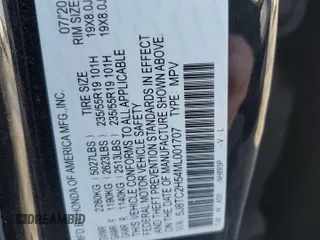 2021 Acura RDX Technology with VIN 5J8TC2H54ML001707, listed as a Copart auction lot 56026285 with 75,720 mi miles and Salvage title. Bid and sale history available at DreamBid. Image 13.