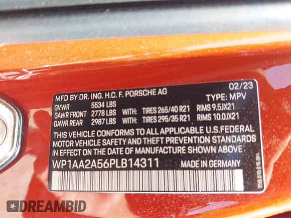 2023 Porsche Macan z VIN WP1AA2A56PLB14311, wystawiony jako IAAI lot #42527908 z przebiegiem 21 879 mil mil oraz . Historia ofert i sprzedaży dostępna na DreamBid. Obrazek 9.