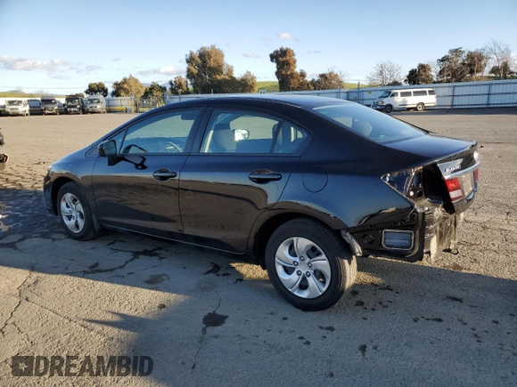 2015 Honda Civic Sedan LX with VIN 19XFB2F53FE072555, listed as a Copart auction lot 49179385 with 35,480 mi miles and Salvage Title. Bid and sale history available at carsss.com. Image 2.