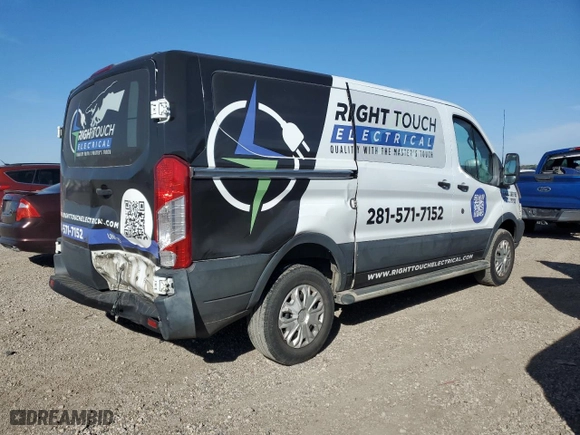 2018 Ford Transit Van with VIN 1FTYR1YM6JKB16315, listed as a Copart auction lot 48130595 with 182,138 mi miles and Salvage Title. Bid and sale history available at carsss.com. Image 3.