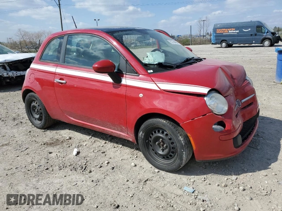 2013 FIAT 500 Pop with VIN 3C3CFFAR8DT574306, listed as a Copart auction lot 52794095 with 75,312 mi miles and Salvage Title. Bid and sale history available at carsss.com. Image 4.