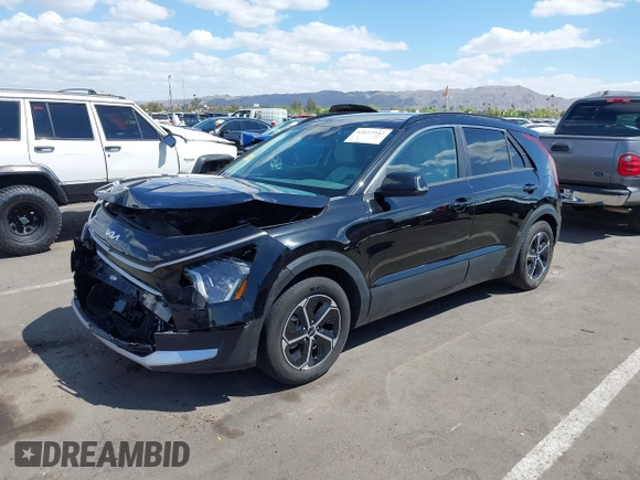 2023 Kia Niro EX with VIN KNDCR3LE1P5100018, listed as a IAAI auction lot 42033942 with 25,188 mi miles. Bid and sale history available at carsss.com. Image 2.