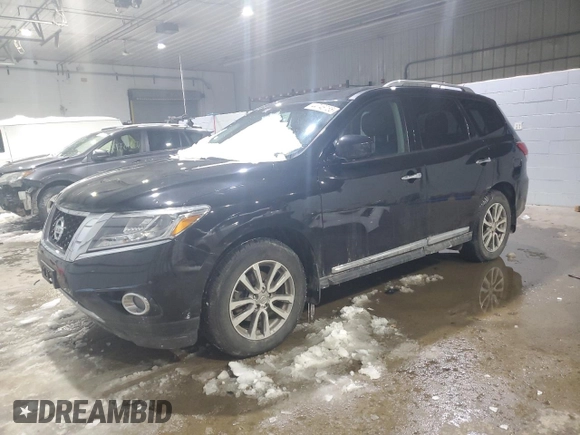 2016 Nissan Pathfinder SV with VIN 5N1AR2MM6GC619578, listed as a Copart auction lot 44746755 with 92,806 mi miles and Salvage Title. Bid and sale history available at carsss.com. Image 1.