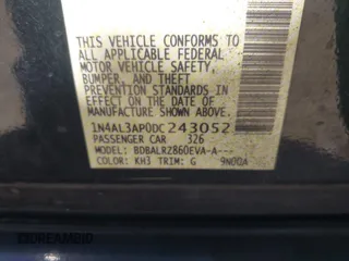 2013 Nissan Altima SV with VIN 1N4AL3AP0DC243052, listed as a IAAI auction lot 42014163 with 196,367 mi miles and . Bid and sale history available at carsss.com. Image 9.