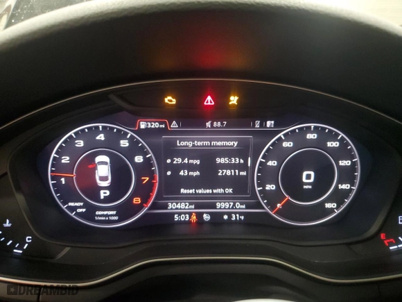 2019 Audi A5 Sportback Prestige with VIN WAUFNCF50KA007153, listed as a Copart auction lot 82996824 with NaN miles and Salvage Title. Bid and sale history available at carsss.com. Image 9.