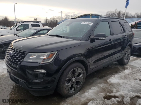 2018 Ford Explorer Sport with VIN 1FM5K8GT7JGC59393, listed as a Copart auction lot 46727055 with 173,143 mi miles and Clean Title. Bid and sale history available at carsss.com. Image 1.
