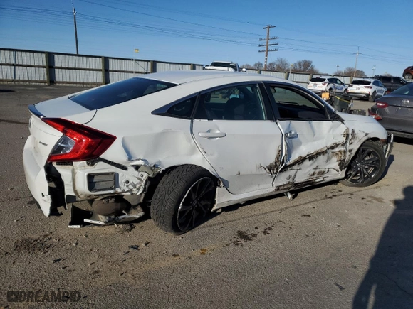 2019 Honda Civic Sedan Sport with VIN 19XFC2F88KE049418, listed as a Copart auction lot 49875945 with 57,619 mi miles and Salvage Title. Bid and sale history available at carsss.com. Image 3.