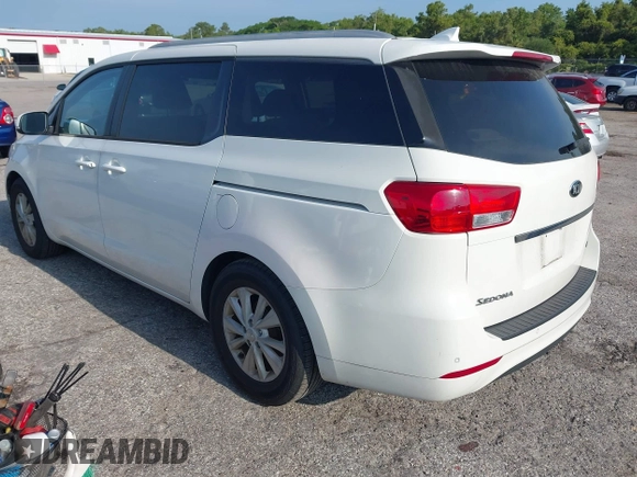 2016 Kia Sedona LX with VIN KNDMB5C17G6164432, listed as a IAAI auction lot 42206723 with 104,155 mi miles and . Bid and sale history available at DreamBid. Image 3.