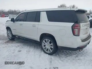 2022 Chevrolet Suburban High Country with VIN 1GNSKGKLXNR151036, listed as a IAAI auction lot 41549439 with 97,613 mi miles and . Bid and sale history available at DreamBid. Image 3.