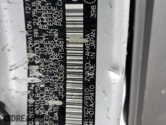 2015 Toyota Prius Four with VIN JTDKN3DU8F1915481, listed as a Copart auction lot 86022734 with 576,706 mi miles and Salvage Title. Bid and sale history available at carsss.com. Image 14.