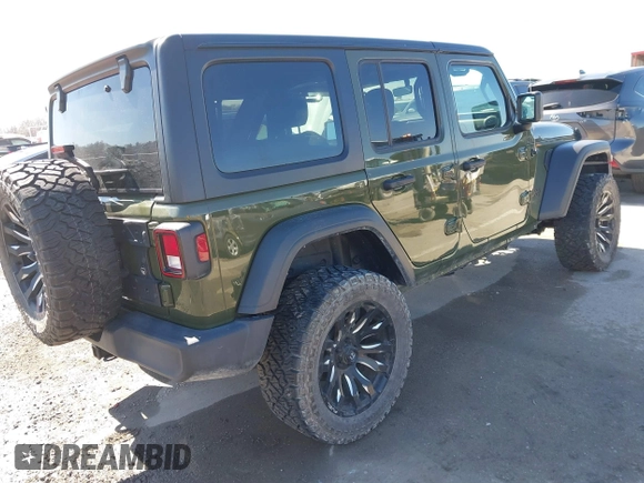 2021 Jeep Wrangler Unlimited Sport S with VIN 1C4HJXDG2MW814413, listed as a IAAI auction lot 41712547 with 11,913 mi miles. Bid and sale history available at carsss.com. Image 4.