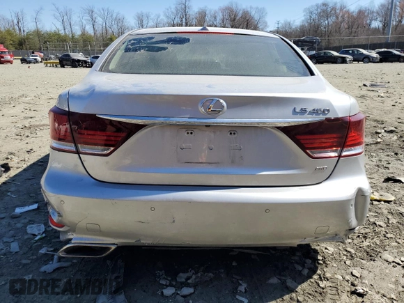 2013 Lexus LS 460 with VIN JTHCL5EF1D5017377, listed as a Copart auction lot 48390465 with 136,366 mi miles and Salvage title. Bid and sale history available at DreamBid. Image 6.
