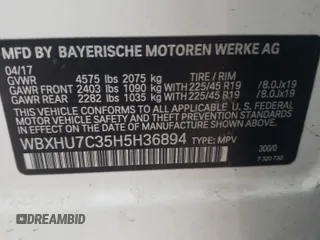2017 BMW X1 sDrive28i with VIN WBXHU7C35H5H36894, listed as a Copart auction lot 86144154 with 78,355 mi miles and Salvage Title. Bid and sale history available at carsss.com. Image 13.