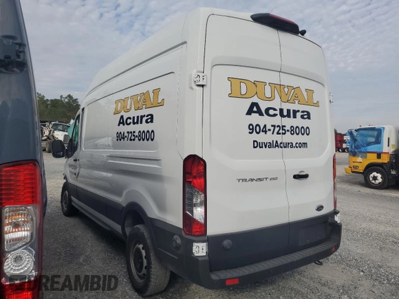 2024 Ford Transit Cargo with VIN 1FTBR1X82RKA84937, listed as a Copart auction lot 43593985 with Not Provided miles and Salvage Title. Bid and sale history available at carsss.com. Image 2.