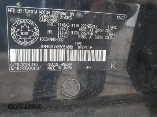 2008 Toyota RAV4 Limited with VIN JTMBK31VX85051888, listed as a Copart auction lot 61456945 with 228,803 mi miles and Salvage title. Bid and sale history available at DreamBid. Image 14.