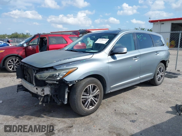 2017 Infiniti QX60 with VIN 5N1DL0MN8HC529622, listed as a IAAI auction lot 41724339 with 191,983 mi miles. Bid and sale history available at carsss.com. Image 2.